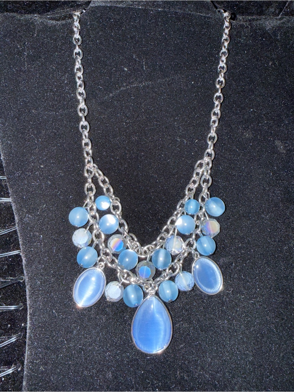 paparazzi Blue Teardrop Layered Bib Necklace